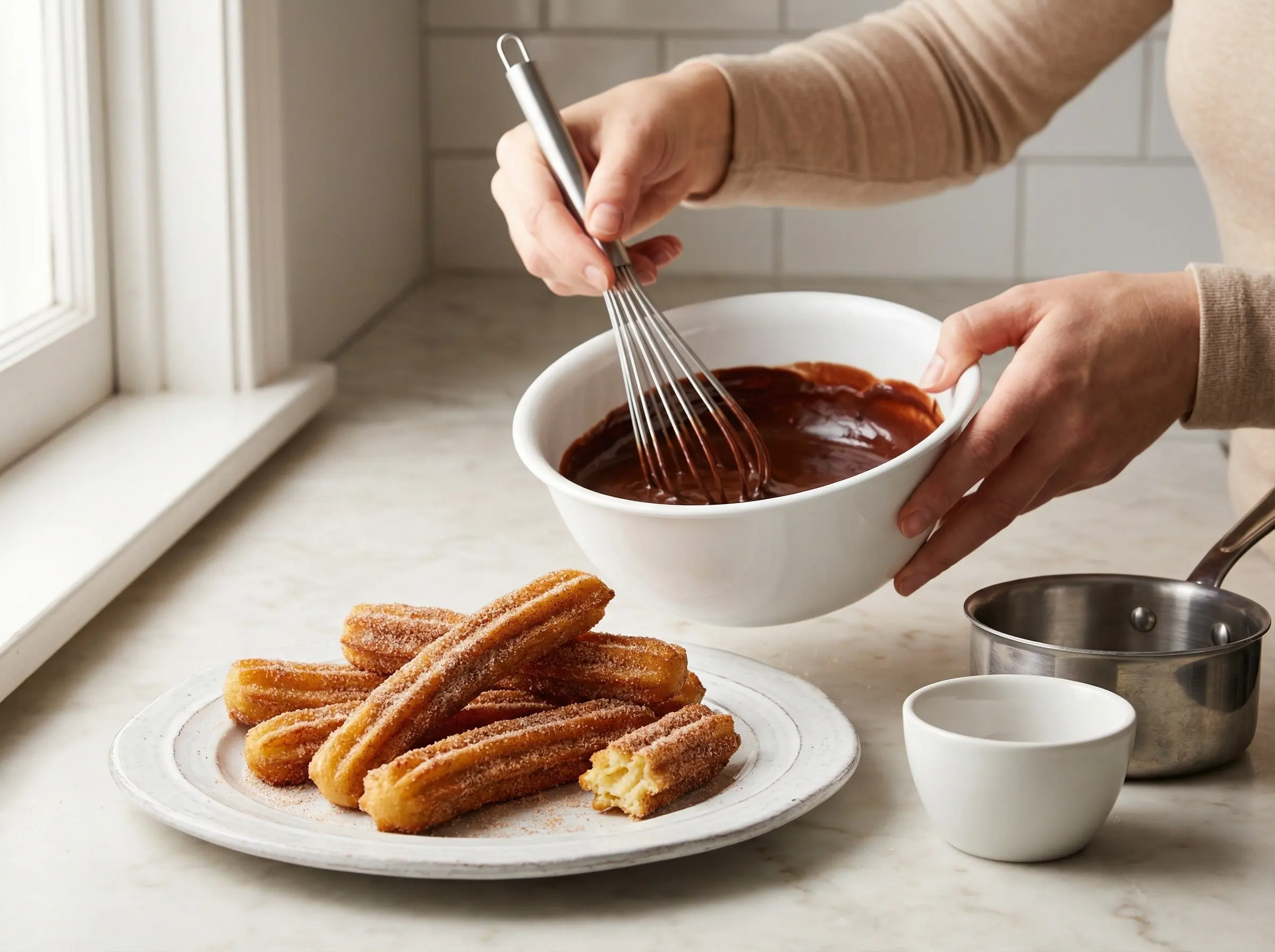 Churros Recipe | Crispy Spanish Fried Dough with Chocolate Sauce